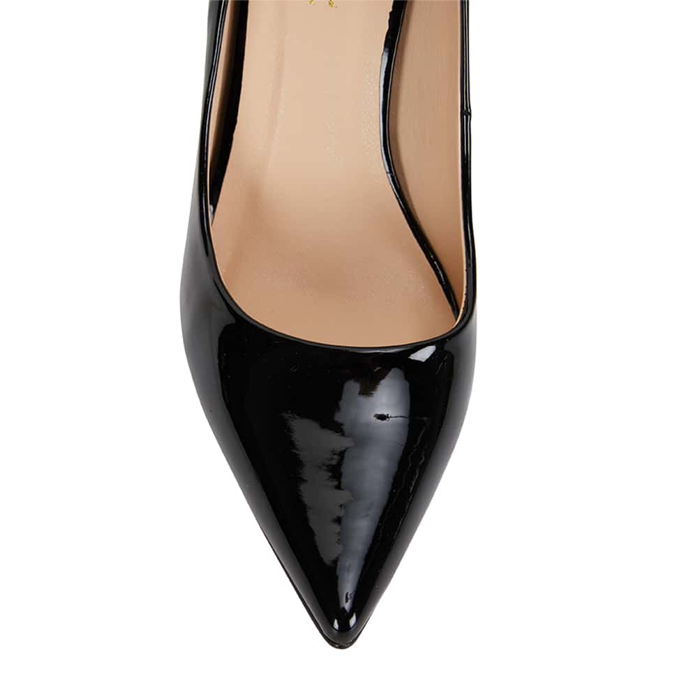 Harbour Heel in Black Patent