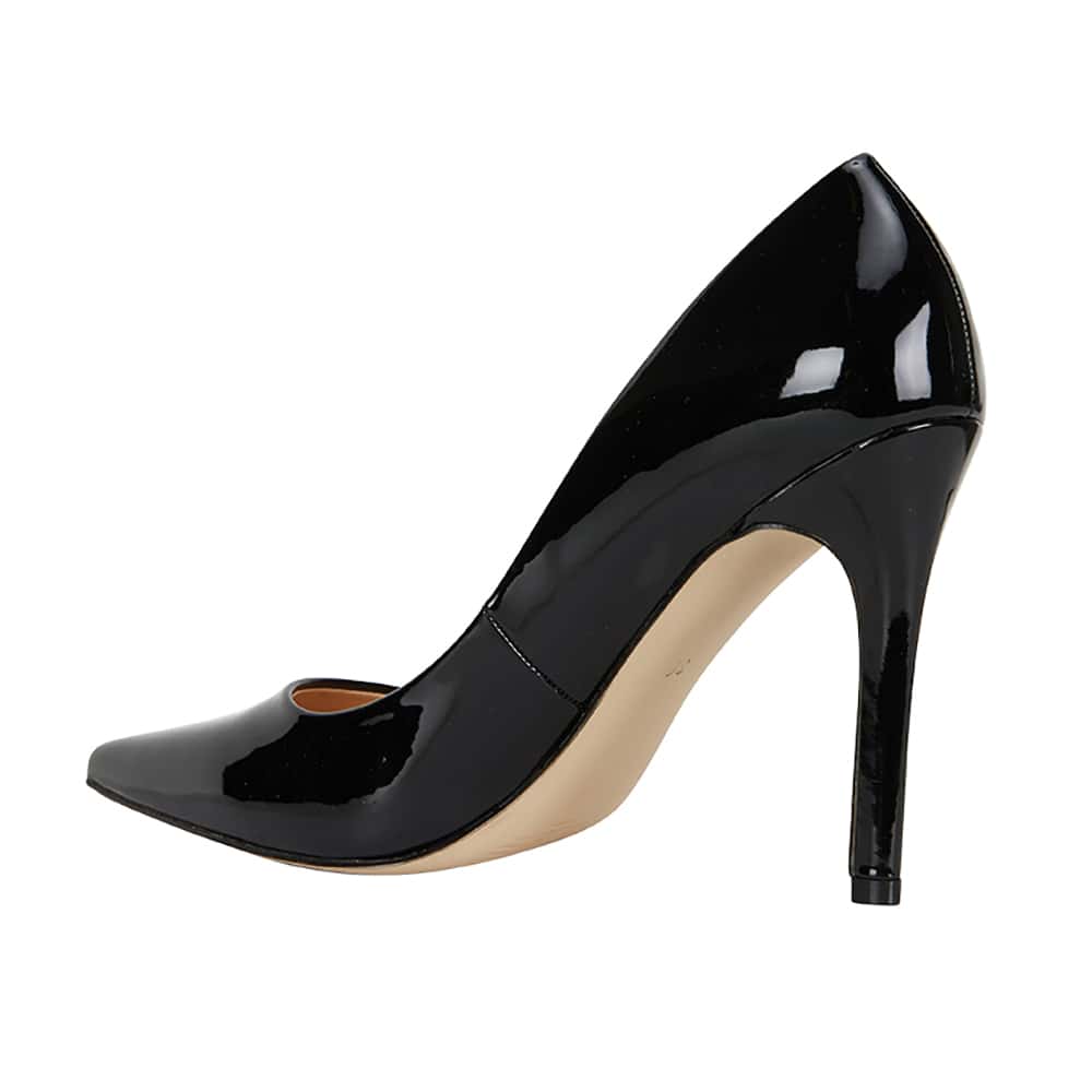 Harbour Heel in Black Patent