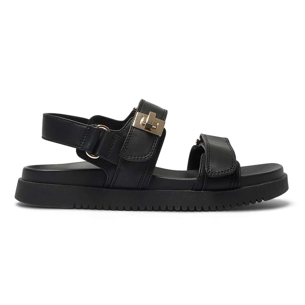 Hendrix Sandal in Black Smooth