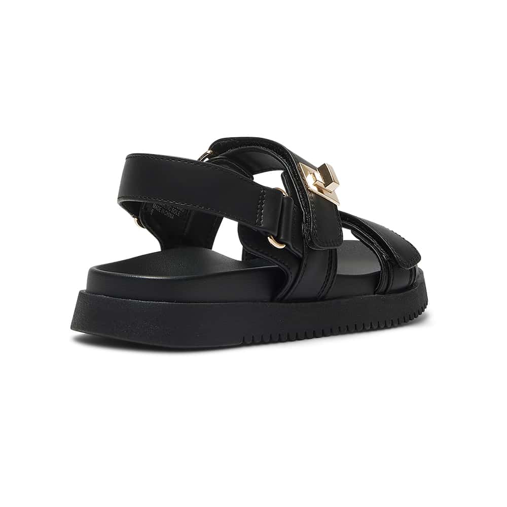 Hendrix Sandal in Black Smooth