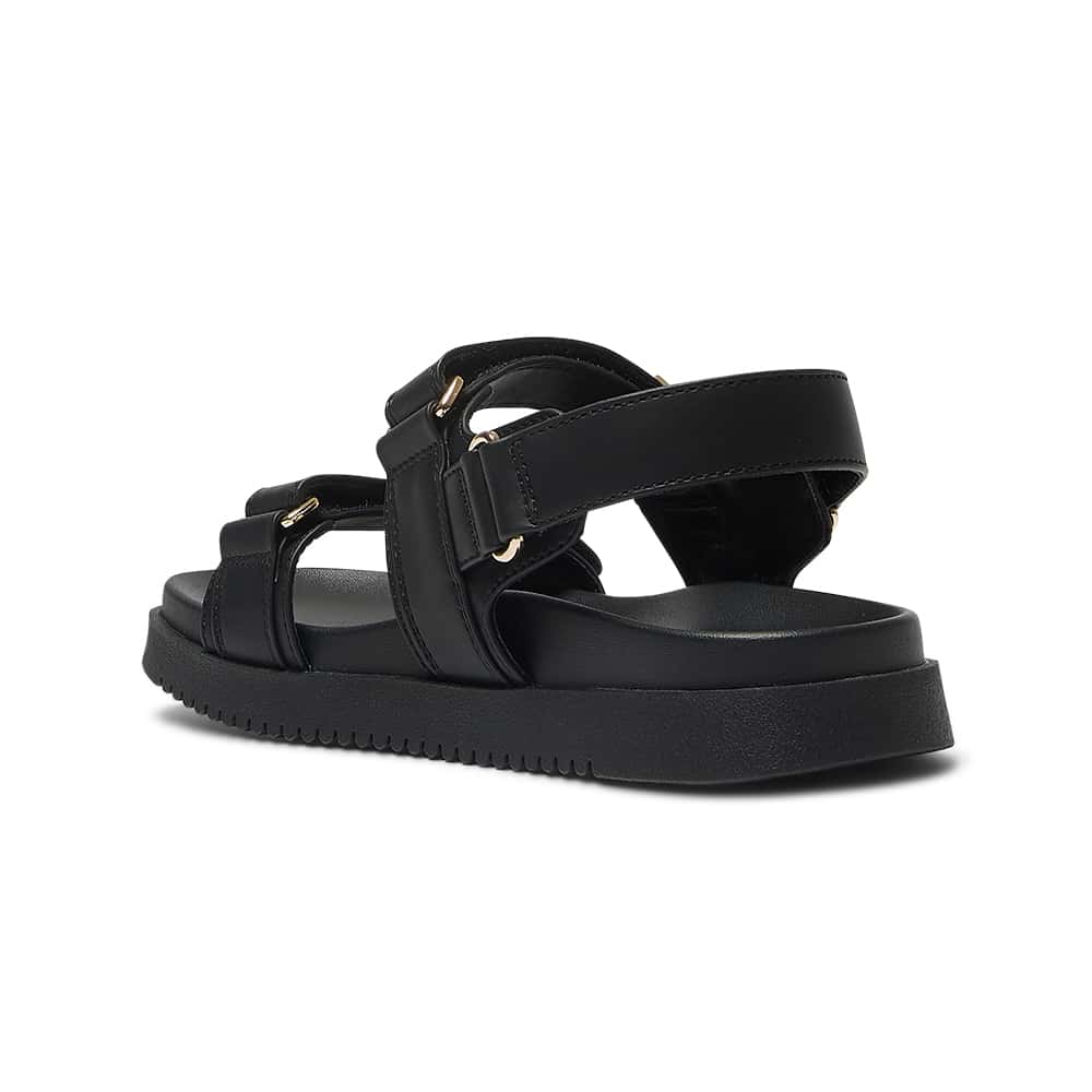 Hendrix Sandal in Black Smooth