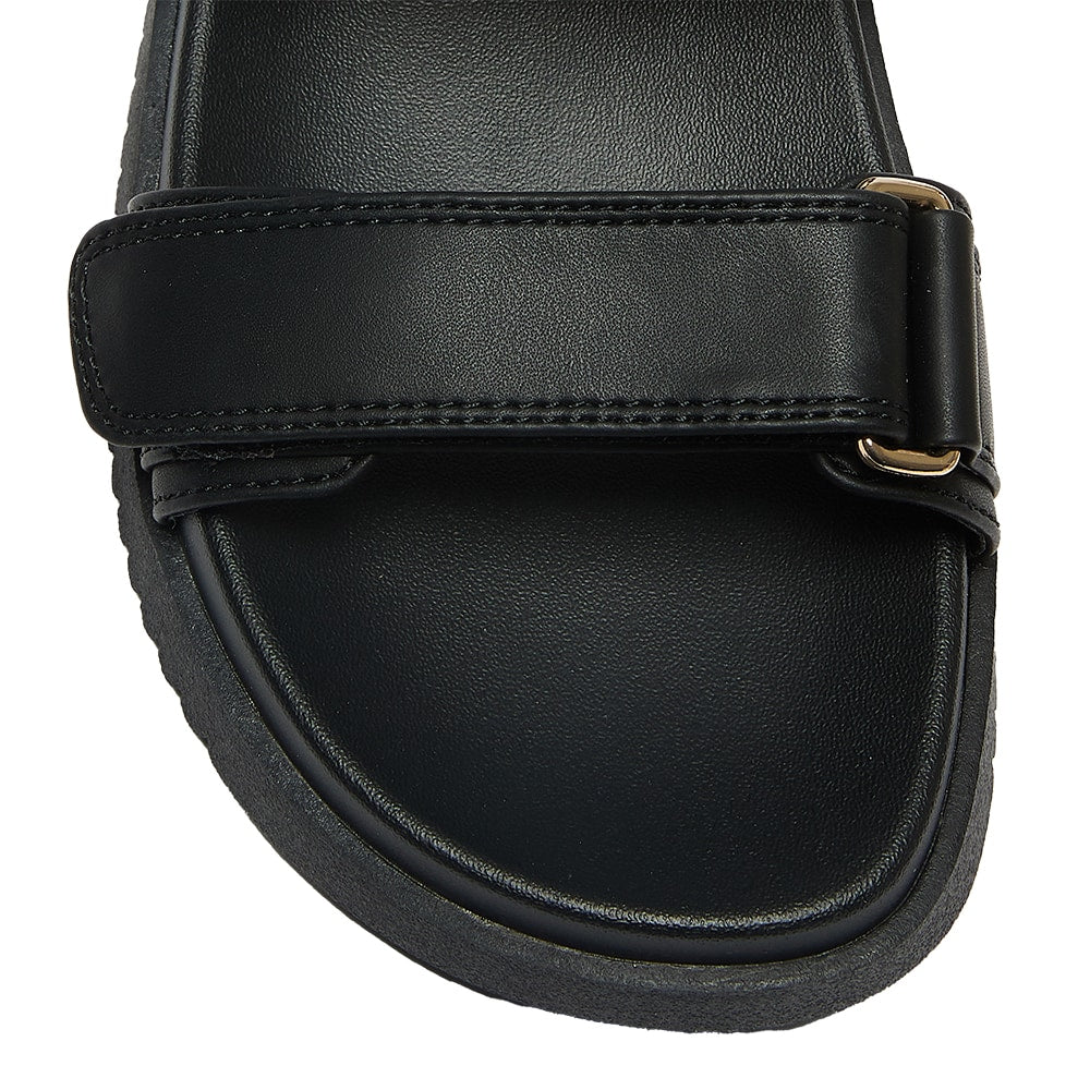 Hendrix Sandal in Black Smooth