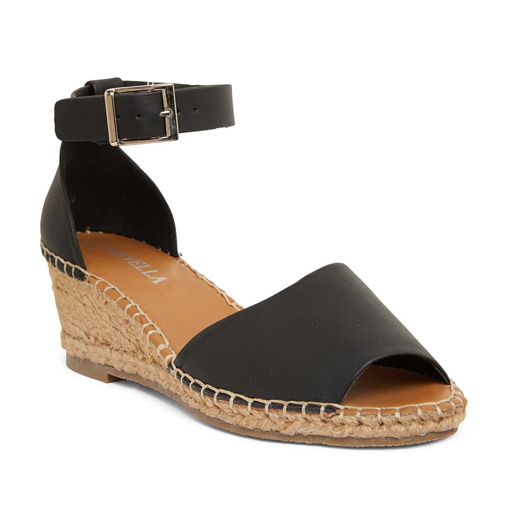 Henley Espadrille in Black Leather