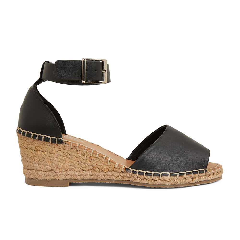 Henley Espadrille in Black Leather