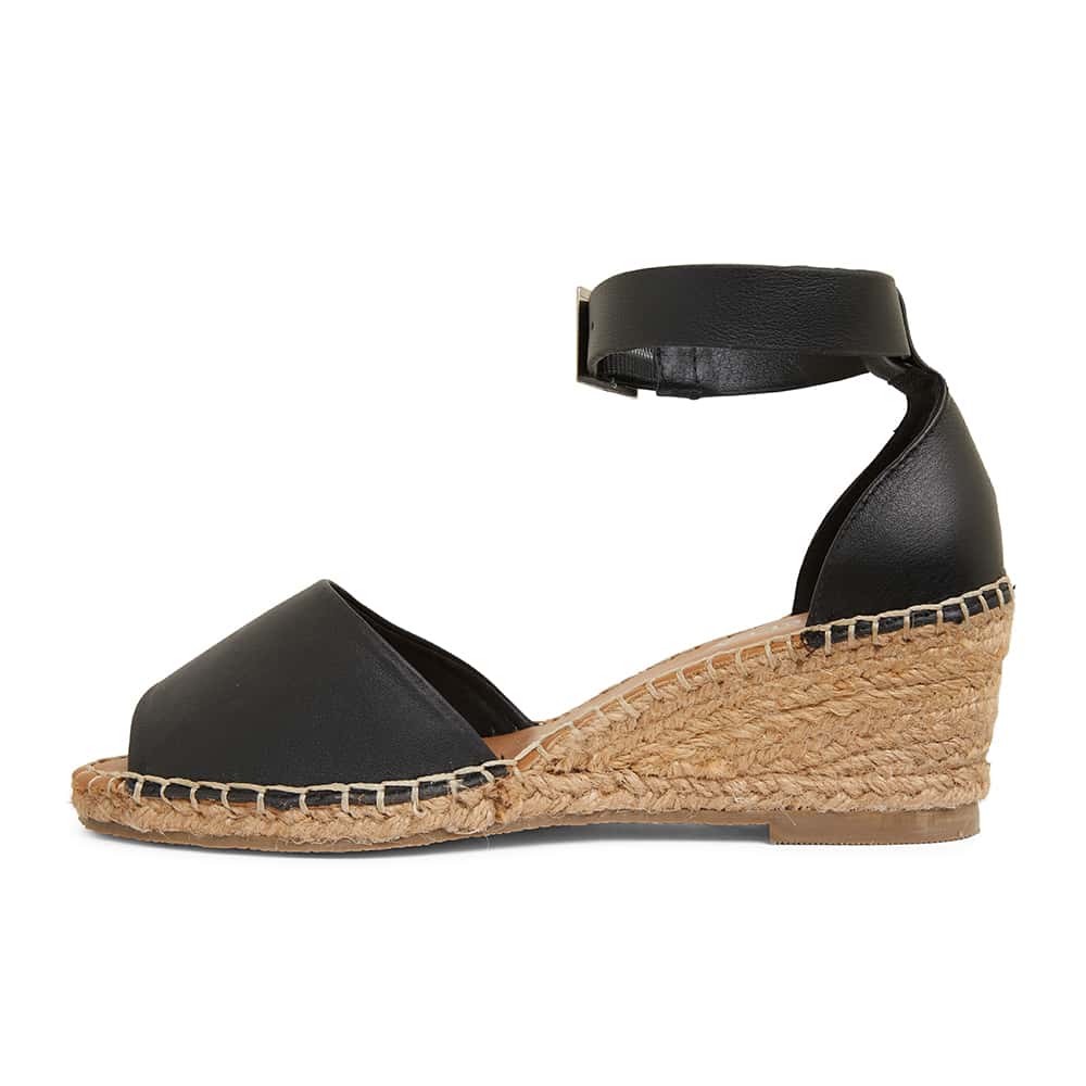 Henley Espadrille in Black Leather