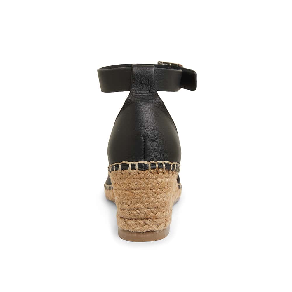 Henley Espadrille in Black Leather