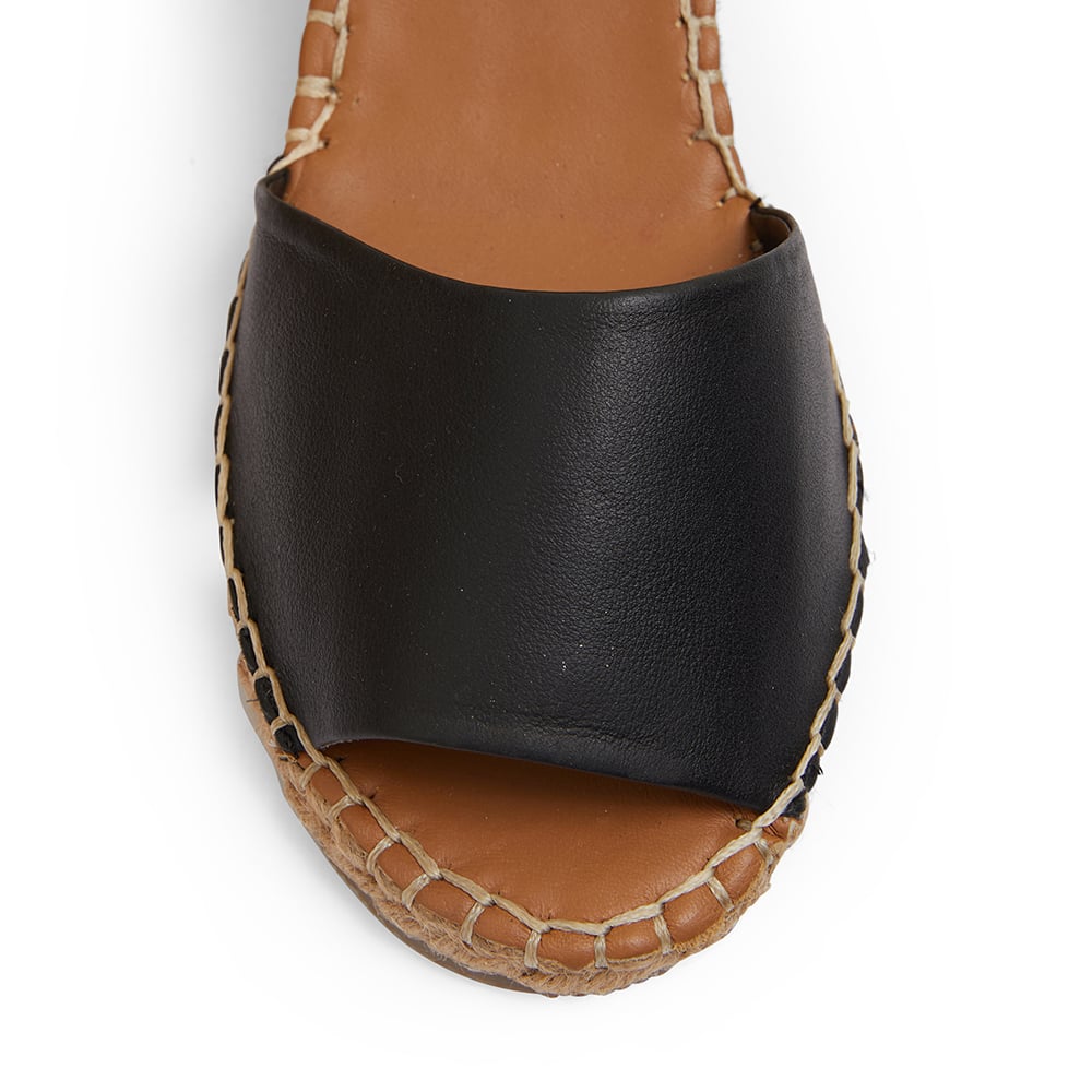 Henley Espadrille in Black Leather