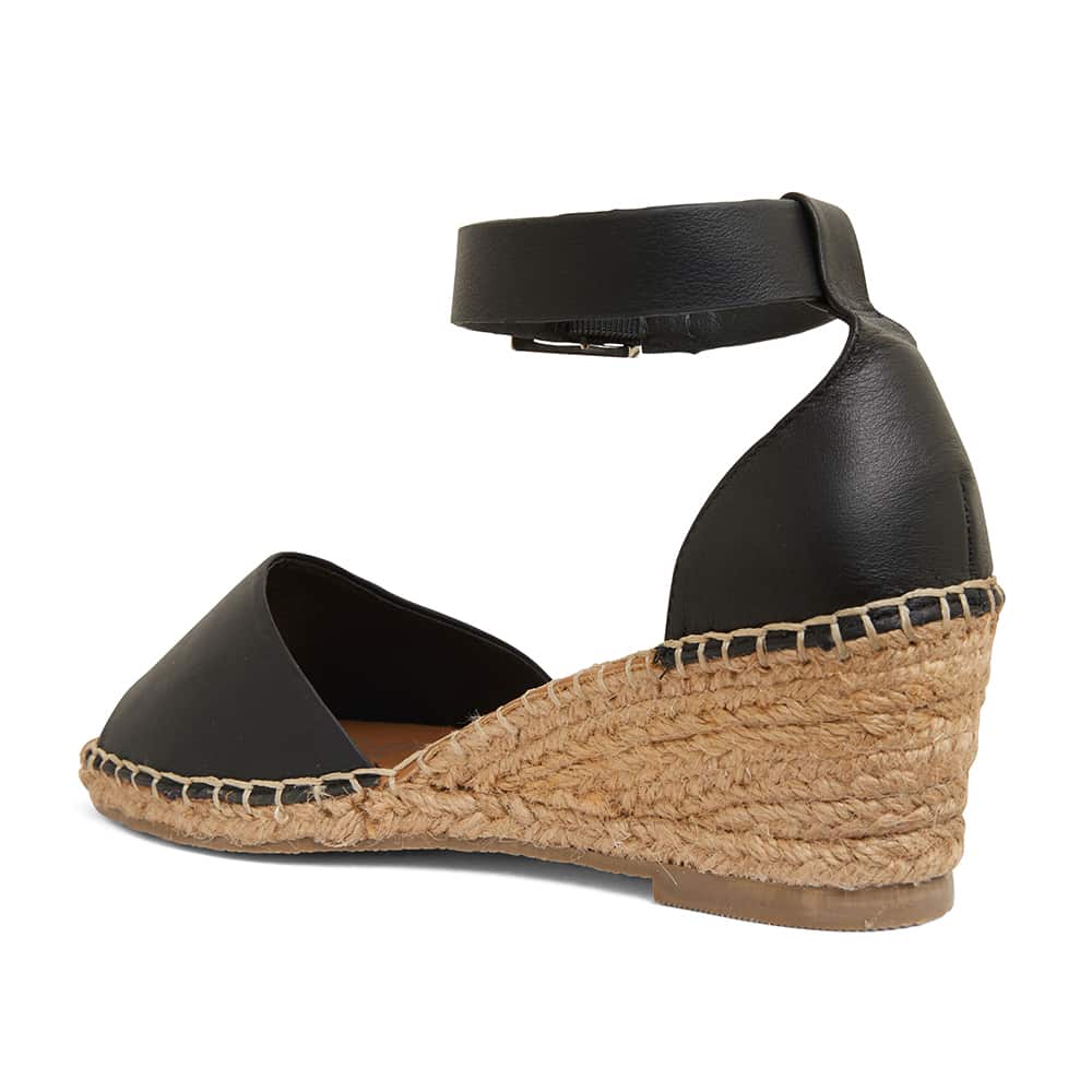 Henley Espadrille in Black Leather