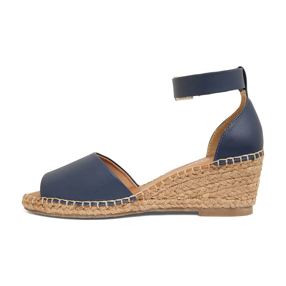 Henley Espadrille in Navy Leather | Ravella | Shoe HQ