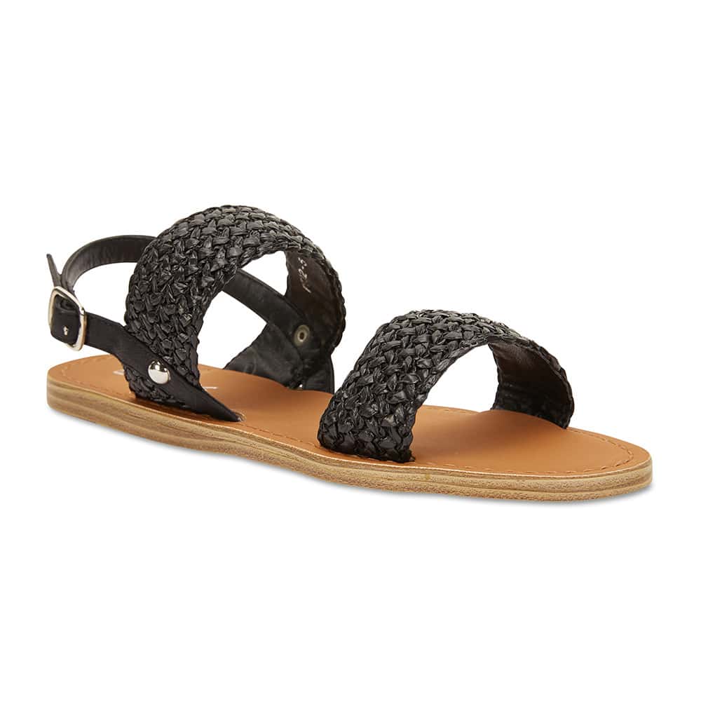 Racer Sandal in Black Smooth Smooth