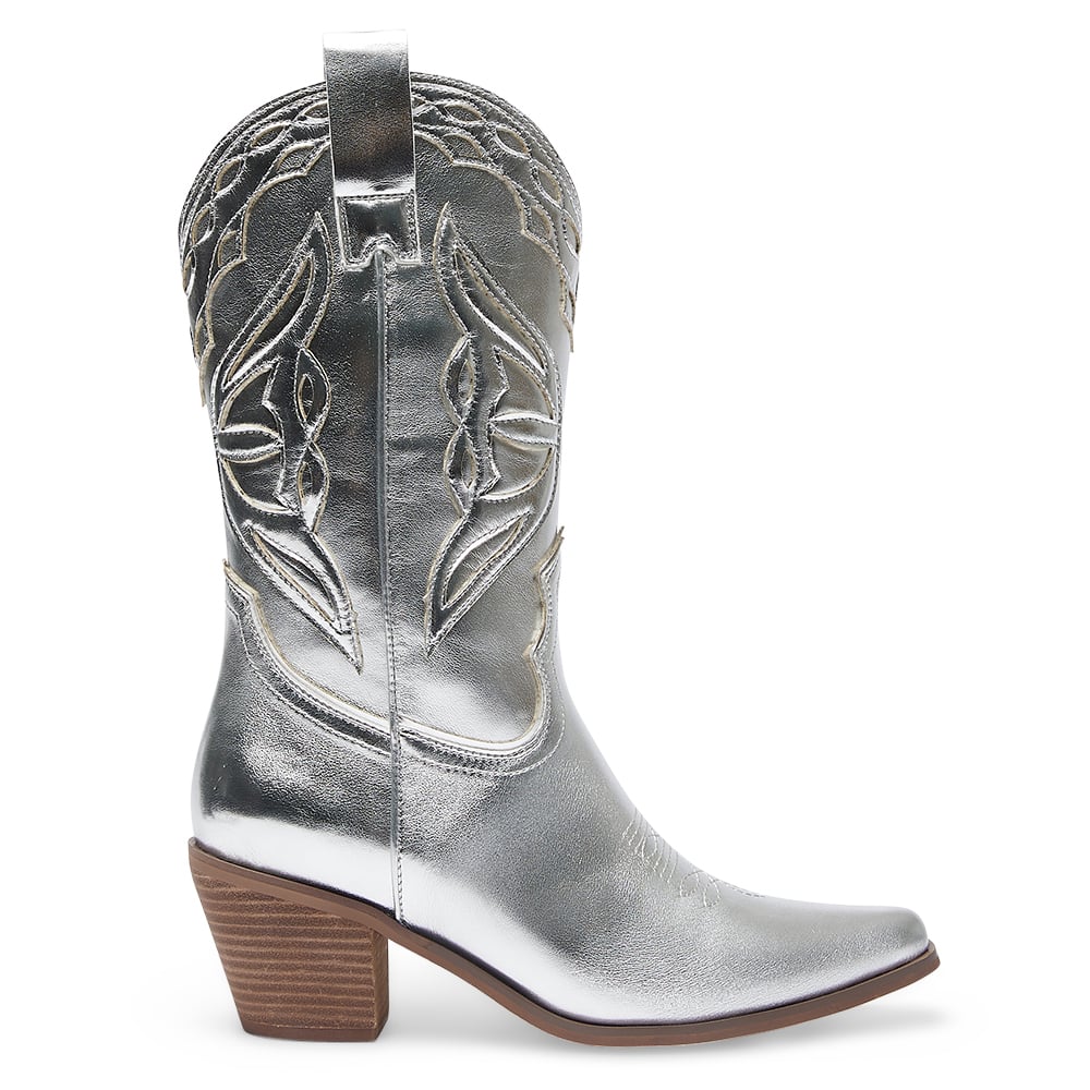 Rodeo Boot in Silver Metallic