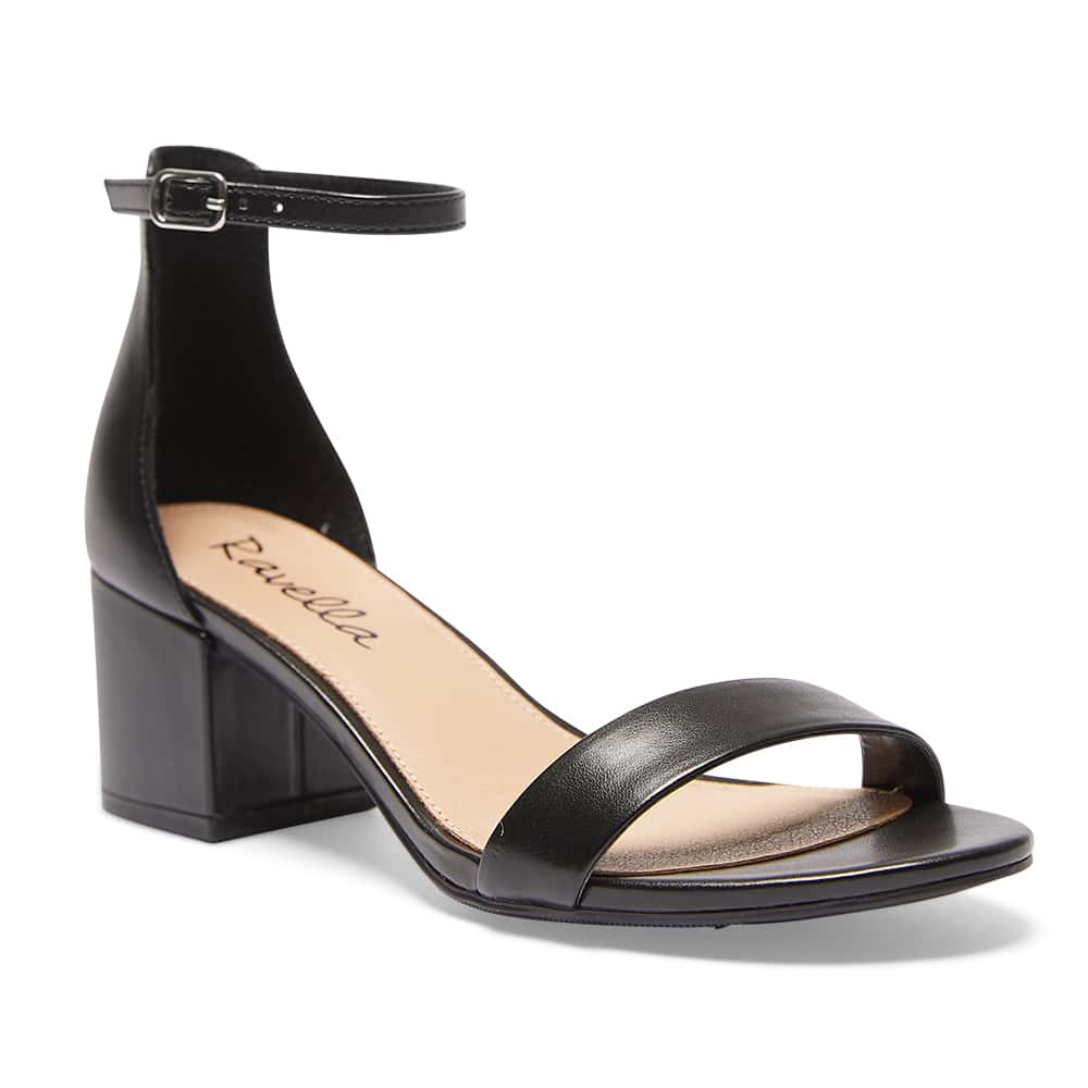 Roxy Heel in Black Smooth