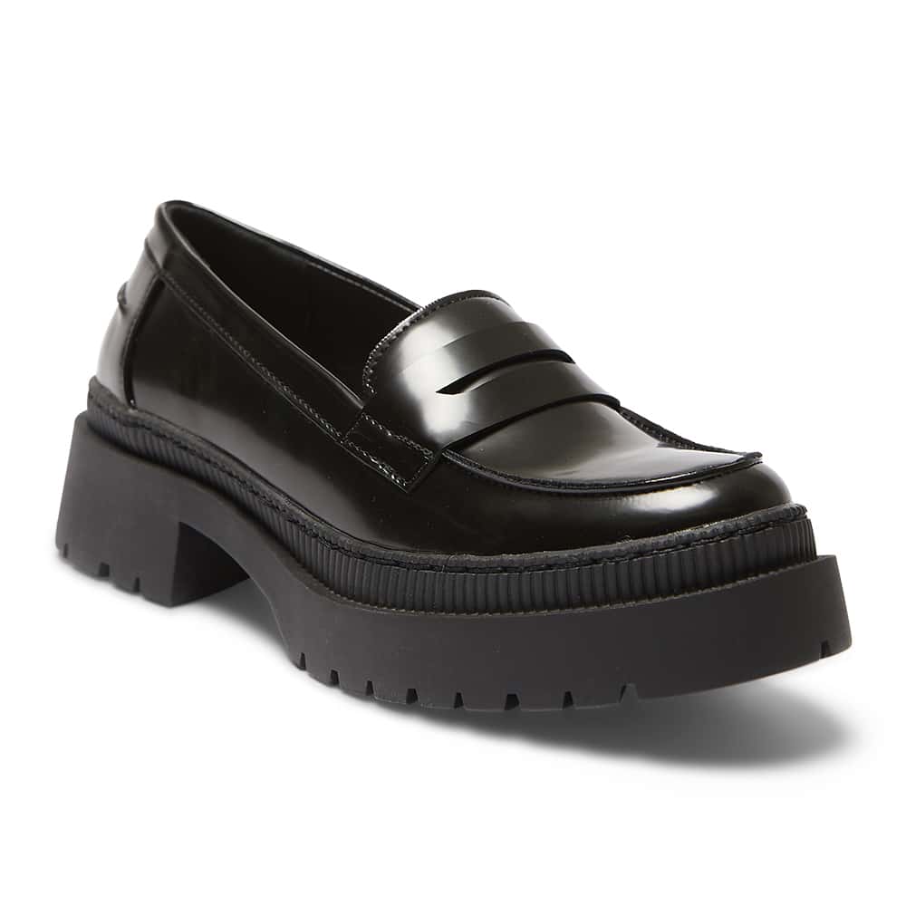 Sawyer Loafer in Black Hi Shine