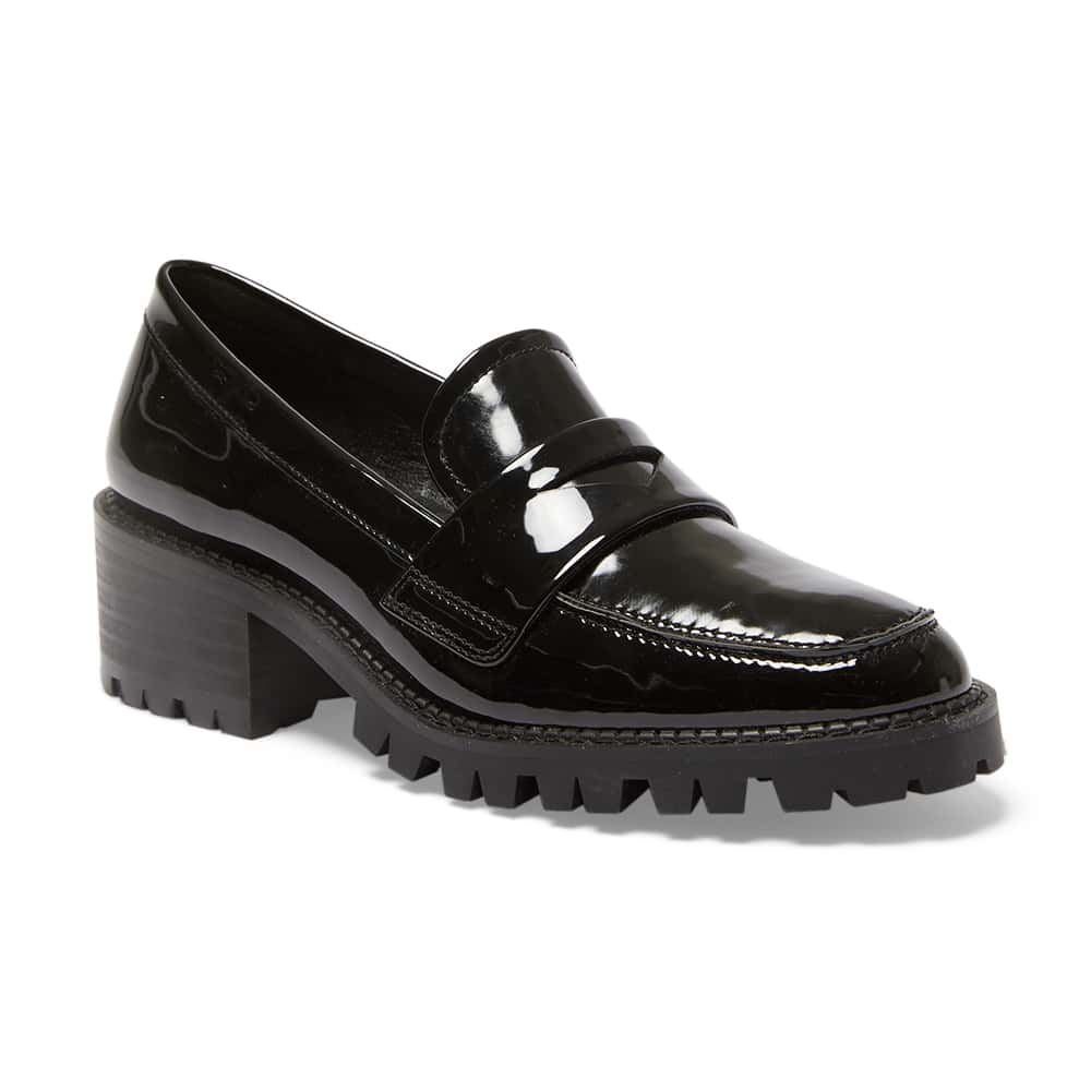 Teacher Loafer in Black Patent