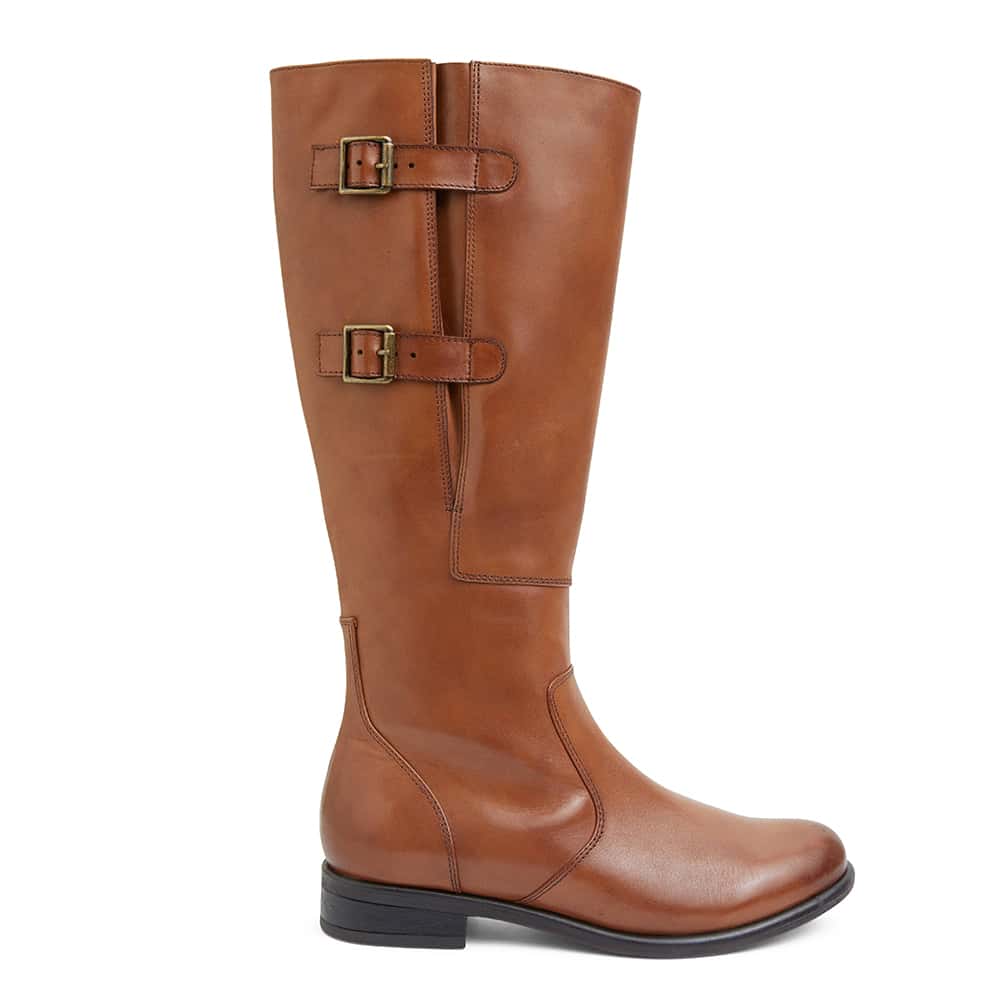 Bachelor Long Boot in Mid Brown Leather | Sandler | Shoe HQ