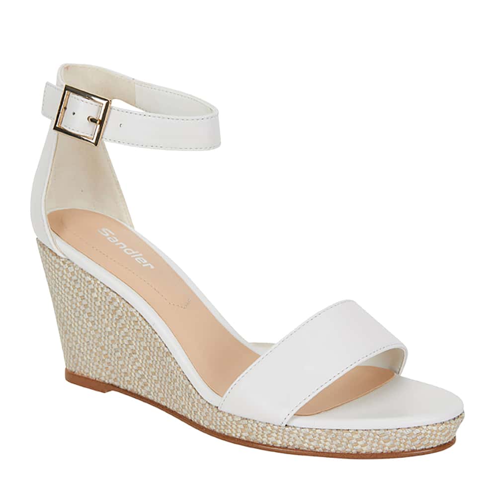 Claudia Heel in White Leather