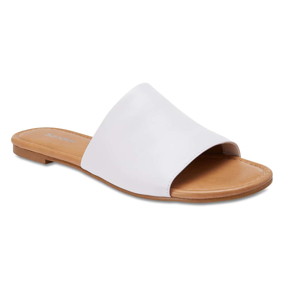 Dana Slide in White Leather | Sandler | Shoe HQ