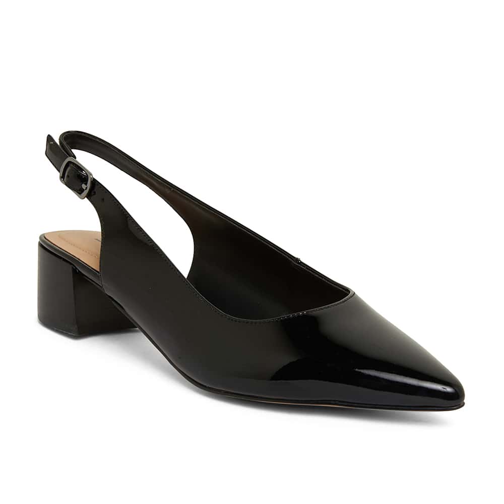 Dena Heel in Black Patent | Sandler | Shoe HQ