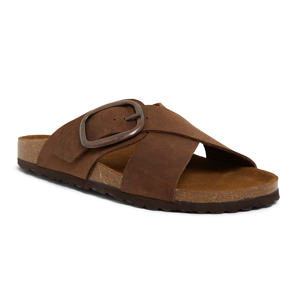 Fiji Slide in Brown Nubuck