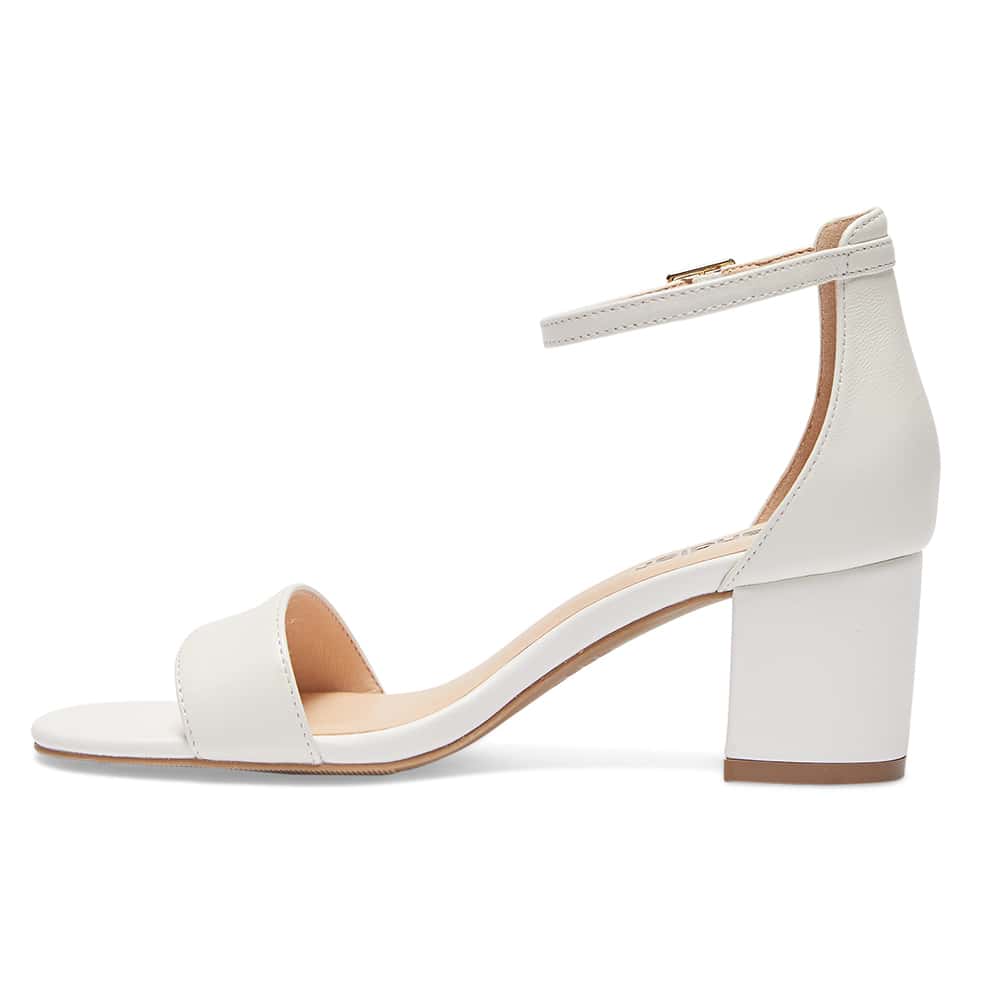 Harmony Heel in White Leather