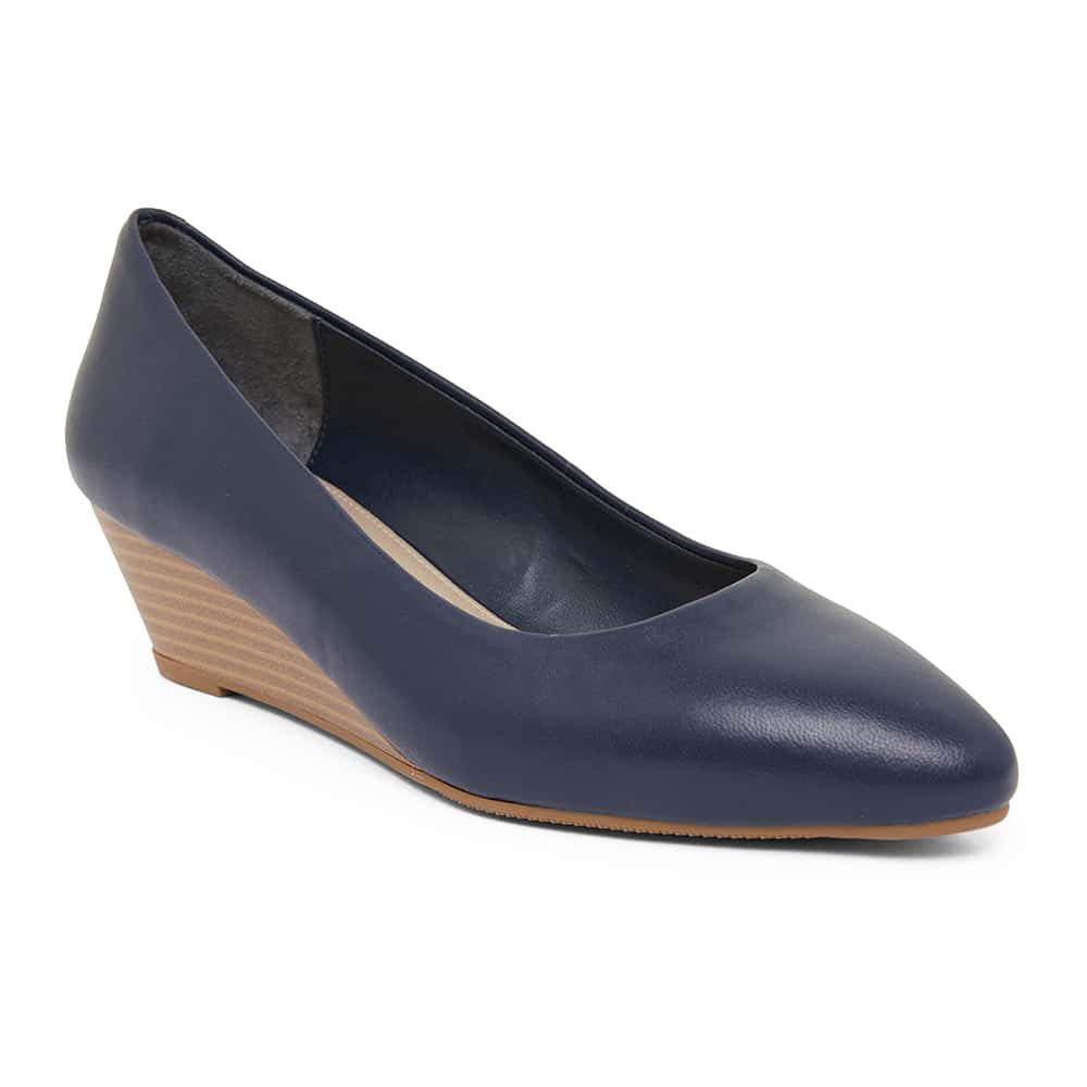 Henry Heel in Navy Leather