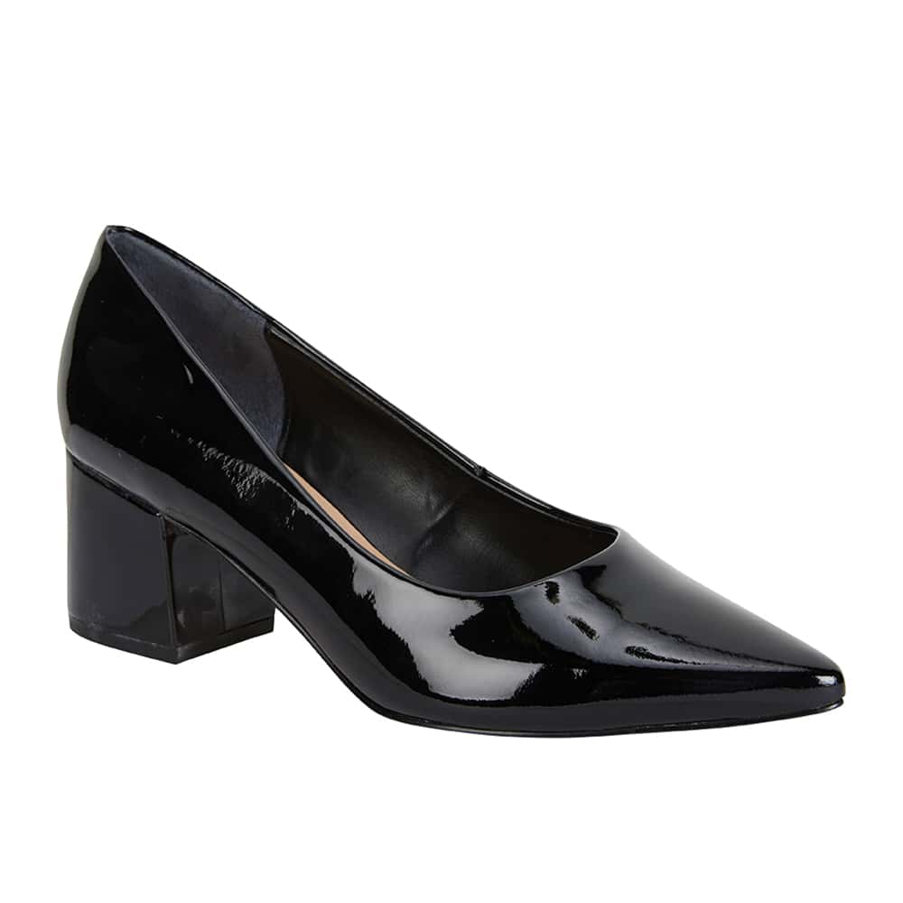 Idol Heel in Black Patent | Sandler | Shoe HQ
