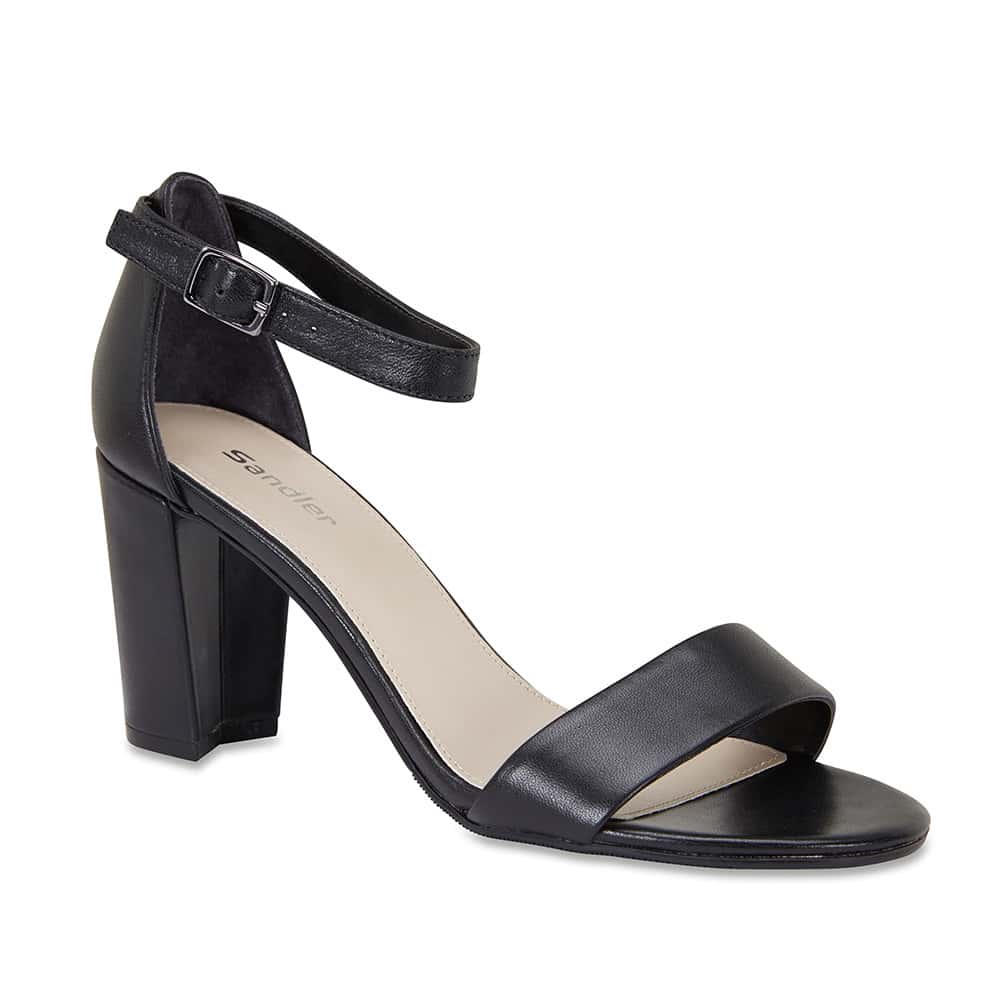 Juliet Heel in Black Leather | Sandler | Shoe HQ