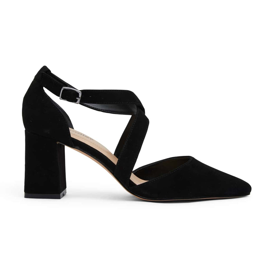 Kara Heel in Black Suede | Sandler | Shoe HQ