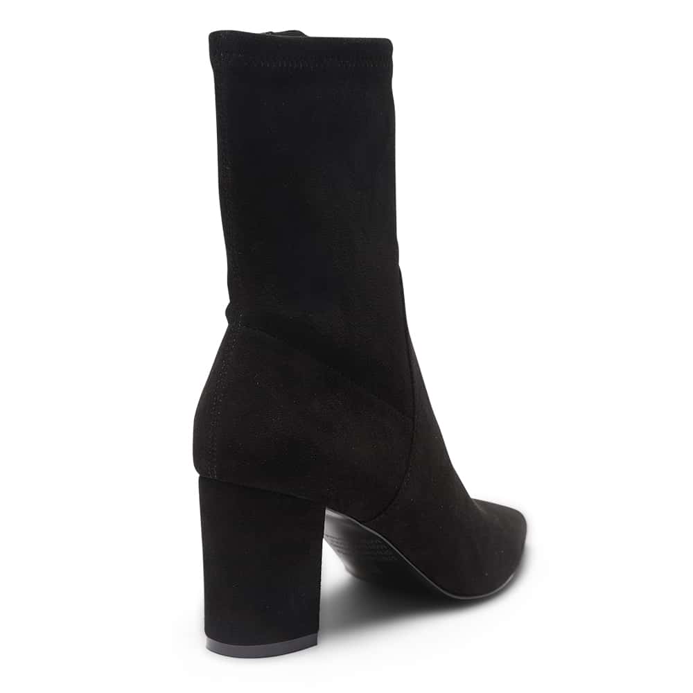 Karly Boot in Black Stretch Suede Look