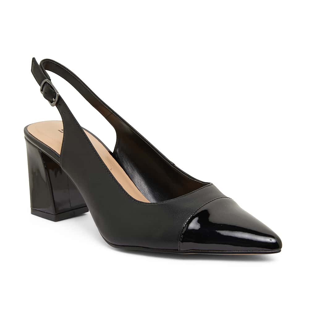 Kirsty Heel in Black On Black Leather | Sandler | Shoe HQ