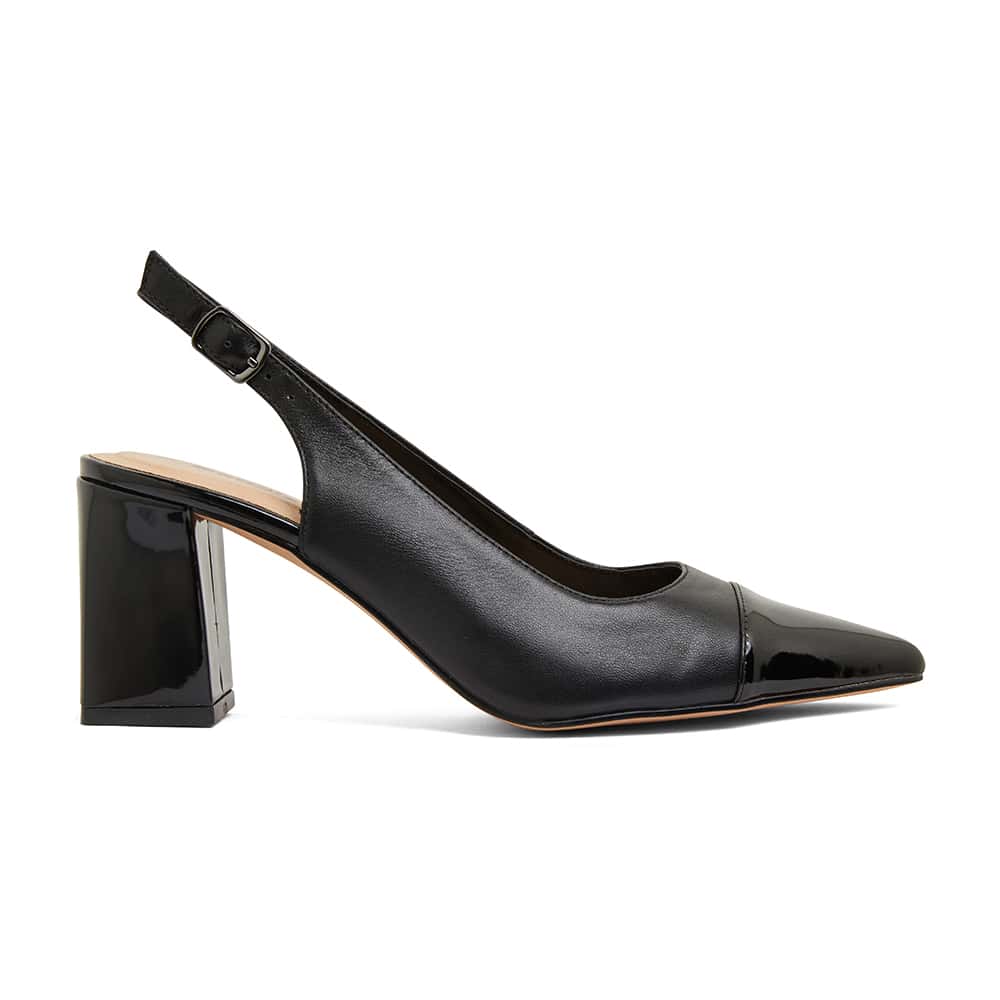 Kirsty Heel in Black On Black Leather | Sandler | Shoe HQ