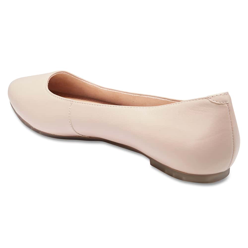 Lucia Flat in Blush Leather