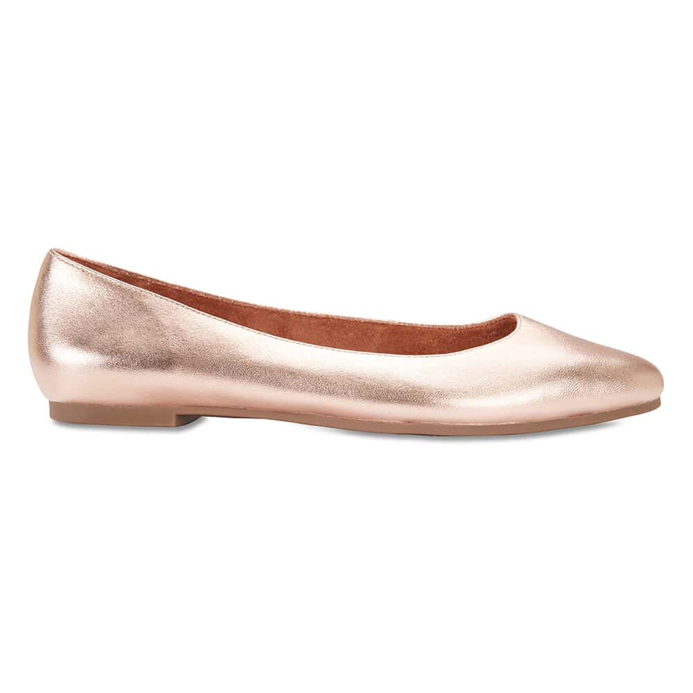 Lucia Flat in Rose Gold Leather