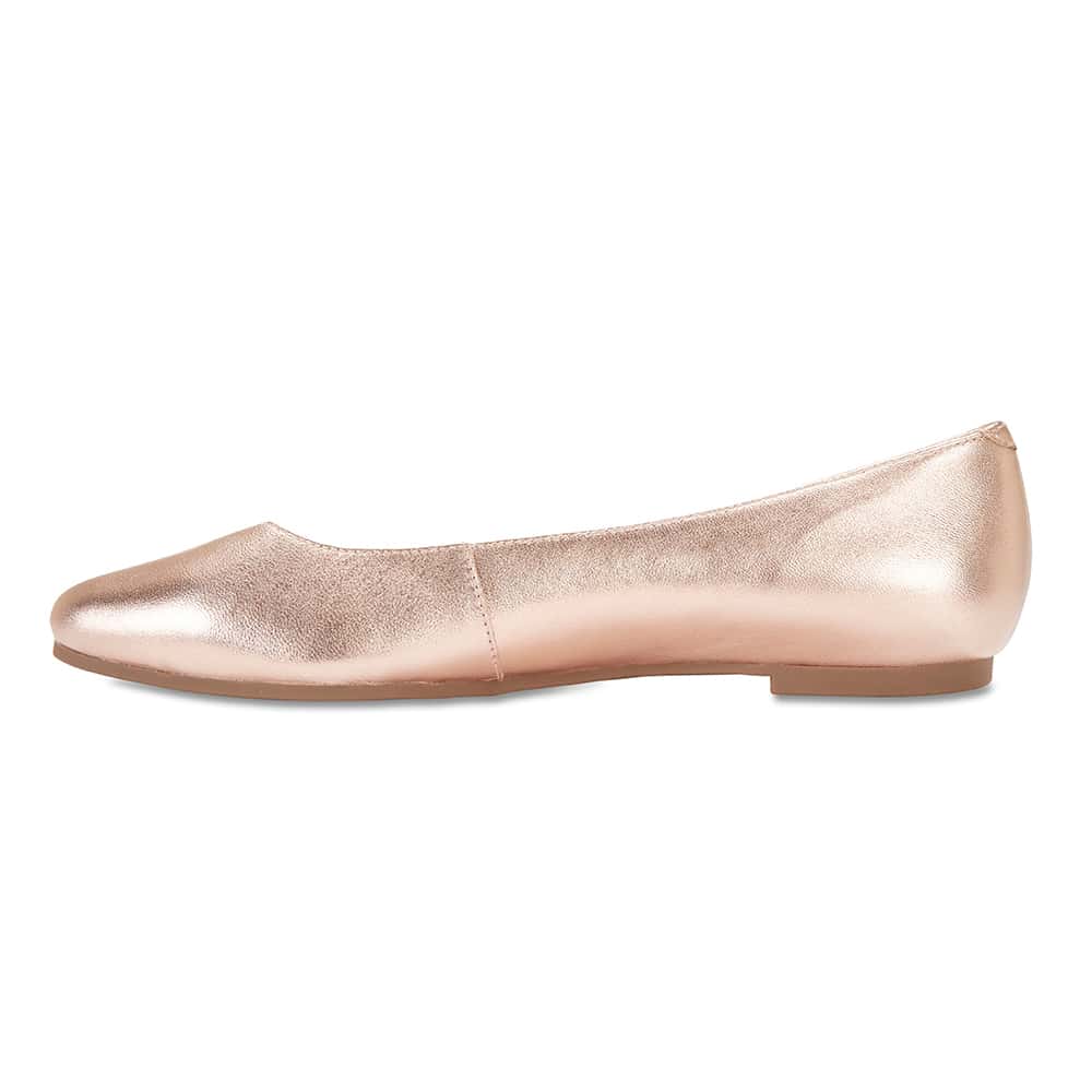 Lucia Flat in Rose Gold Leather