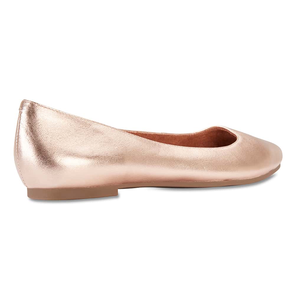 Lucia Flat in Rose Gold Leather
