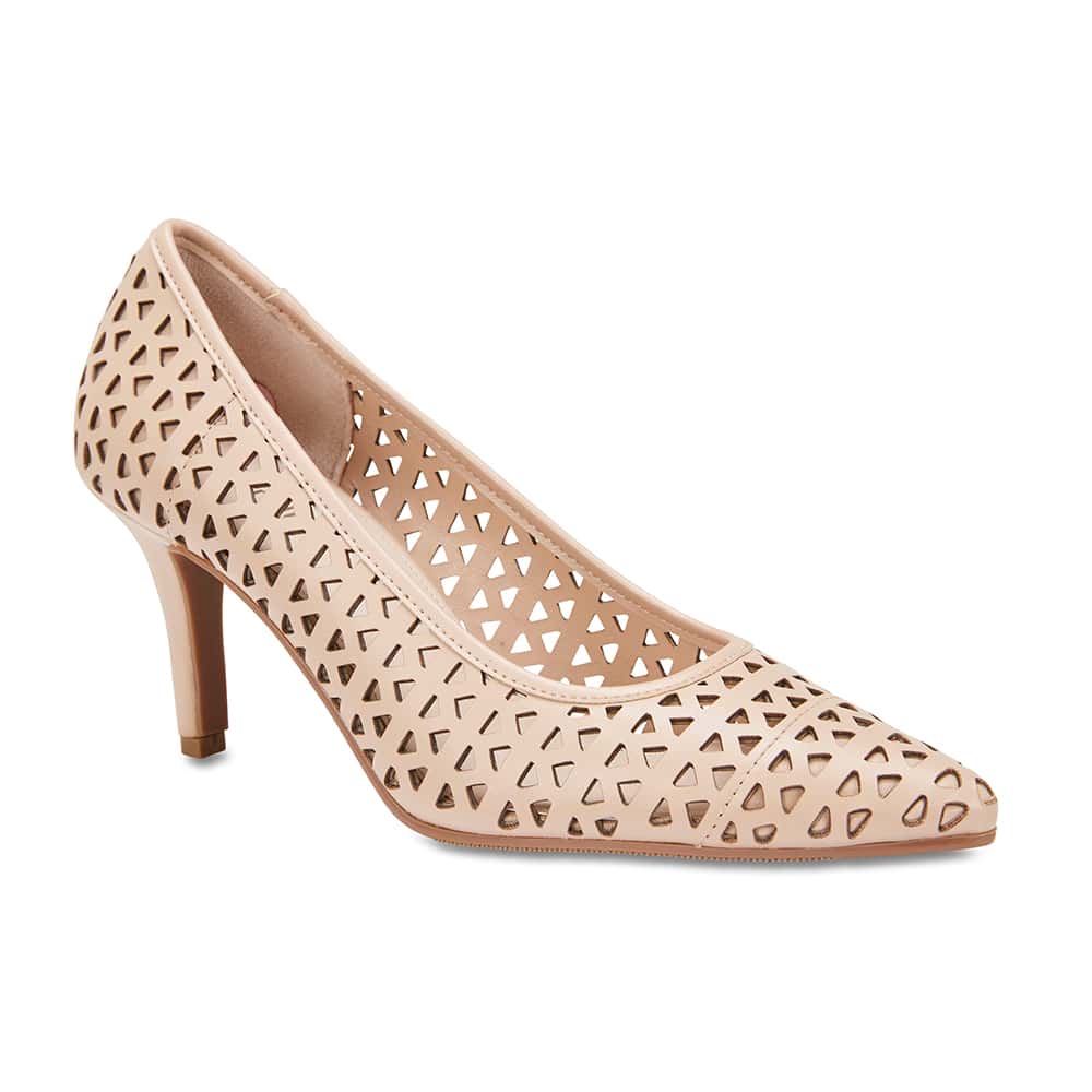 Melrose Heel in Nude Leather