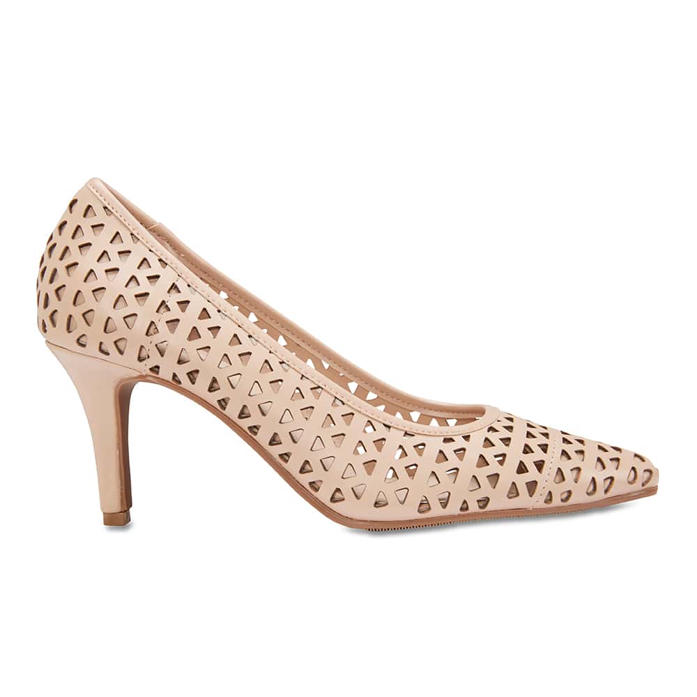 Melrose Heel in Nude Leather