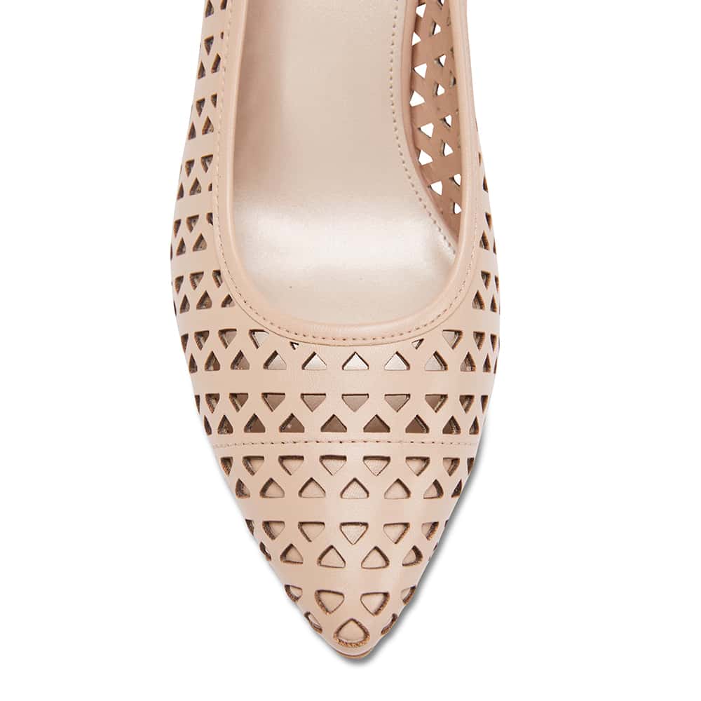 Melrose Heel in Nude Leather