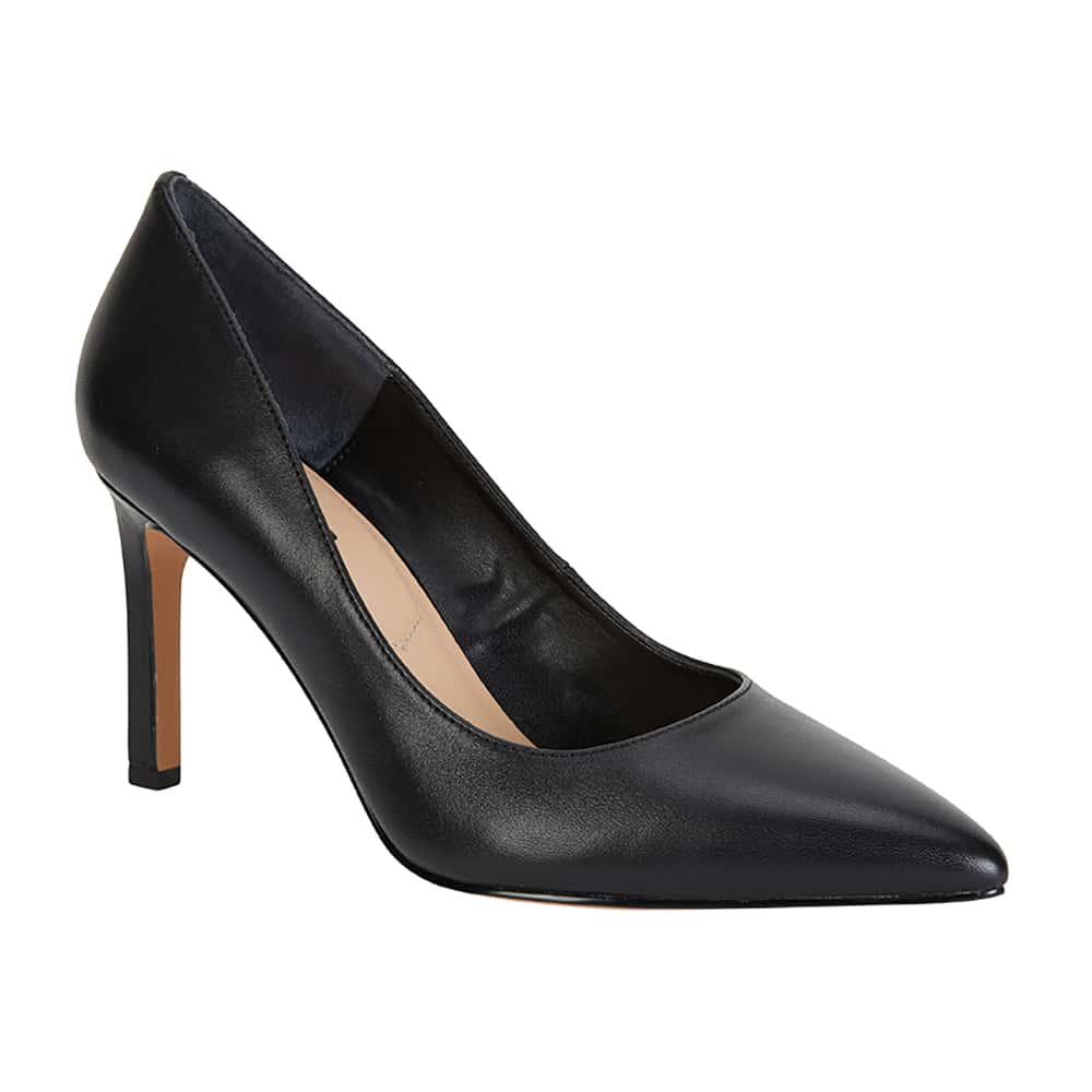 Octavia Heel in Black Leather | Sandler | Shoe HQ