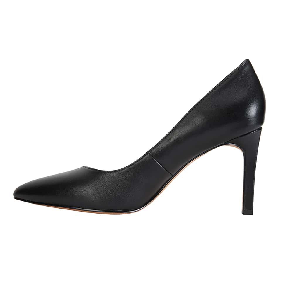 Octavia Heel in Black Leather | Sandler | Shoe HQ