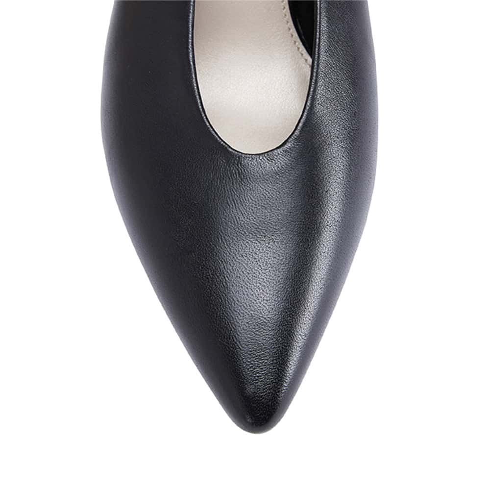 Olympia Heel in Black Leather