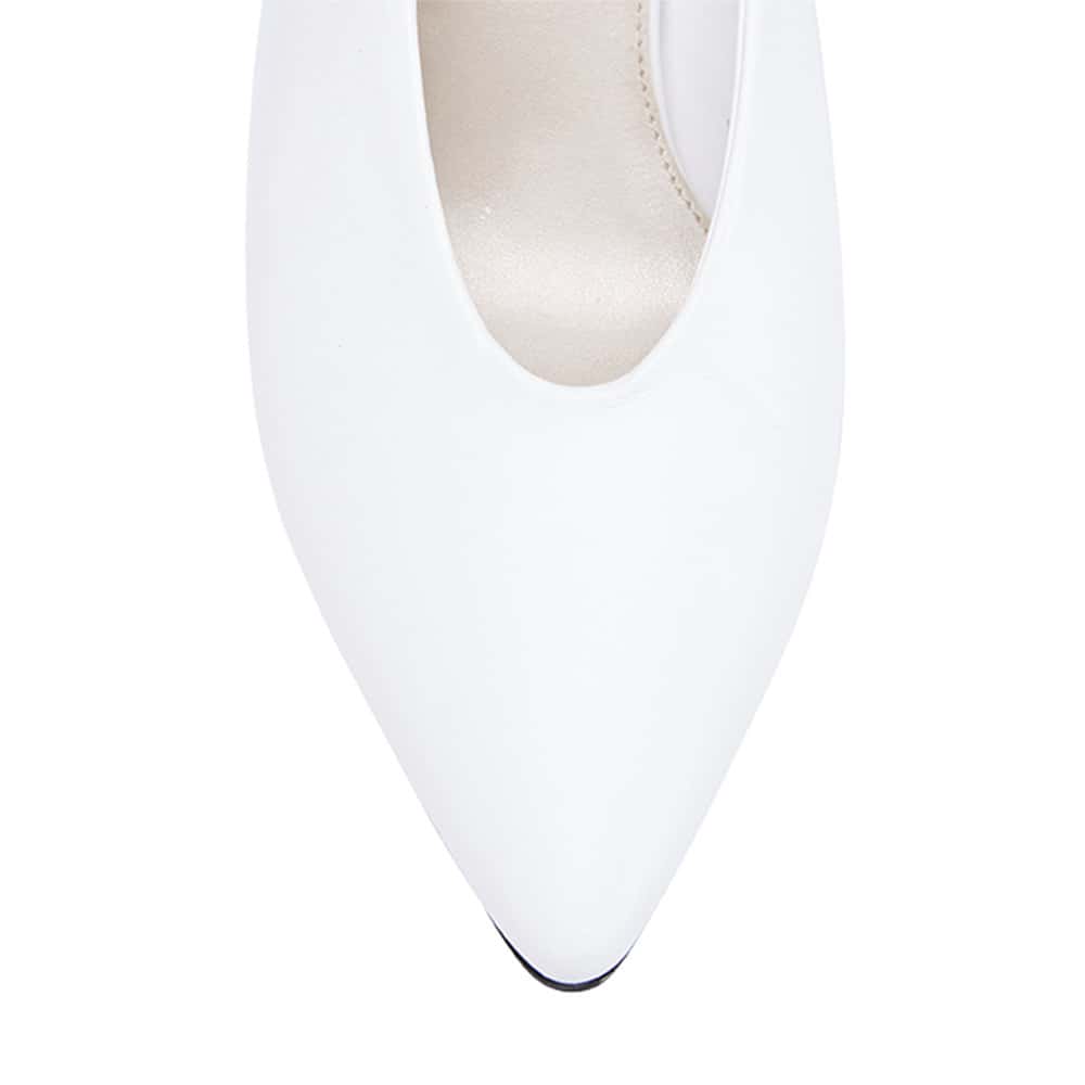 Olympia Heel in White Leather