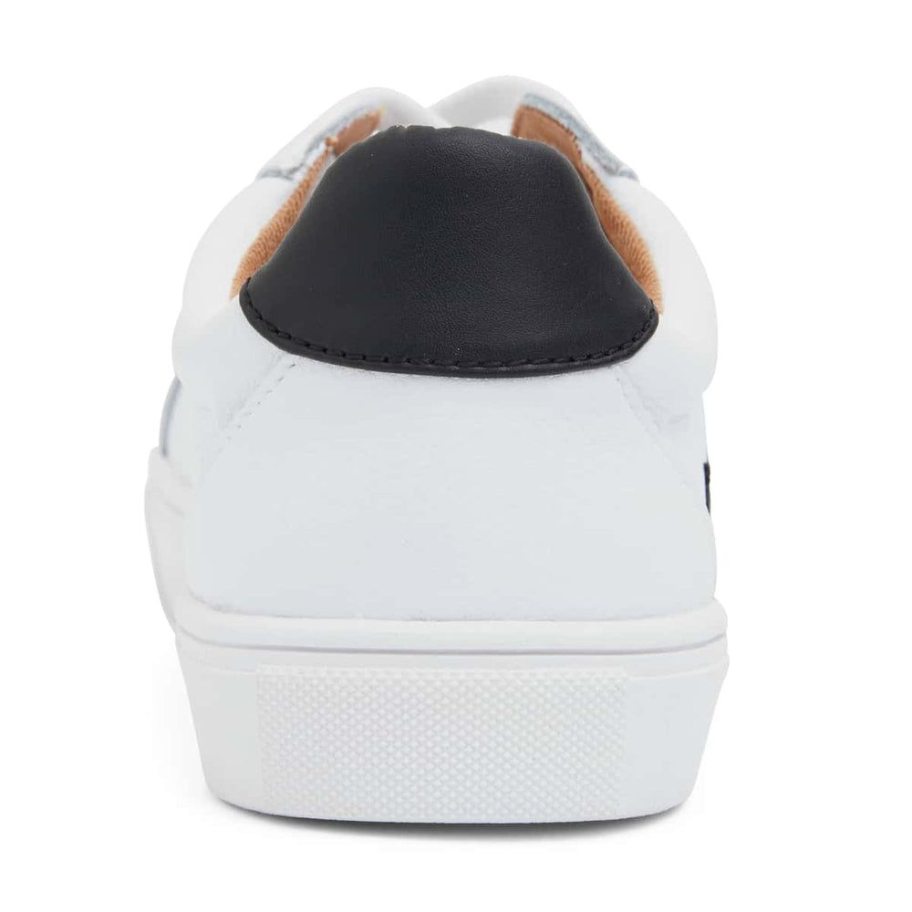 Saxon Sneaker in White And Black Leather