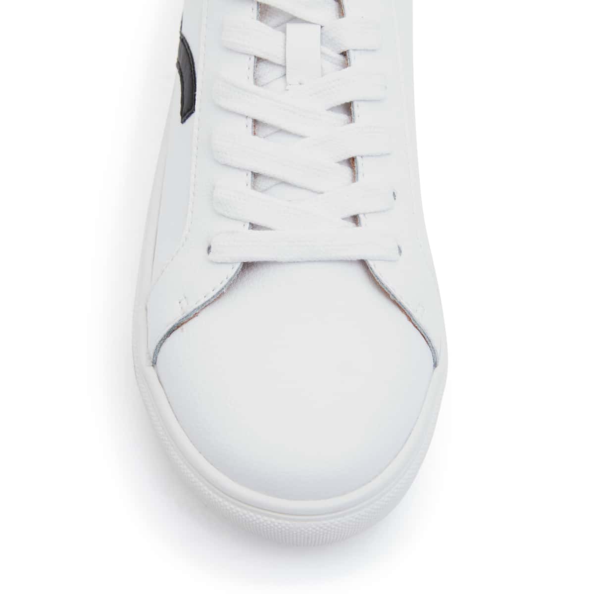 Saxon Sneaker in White And Black Leather