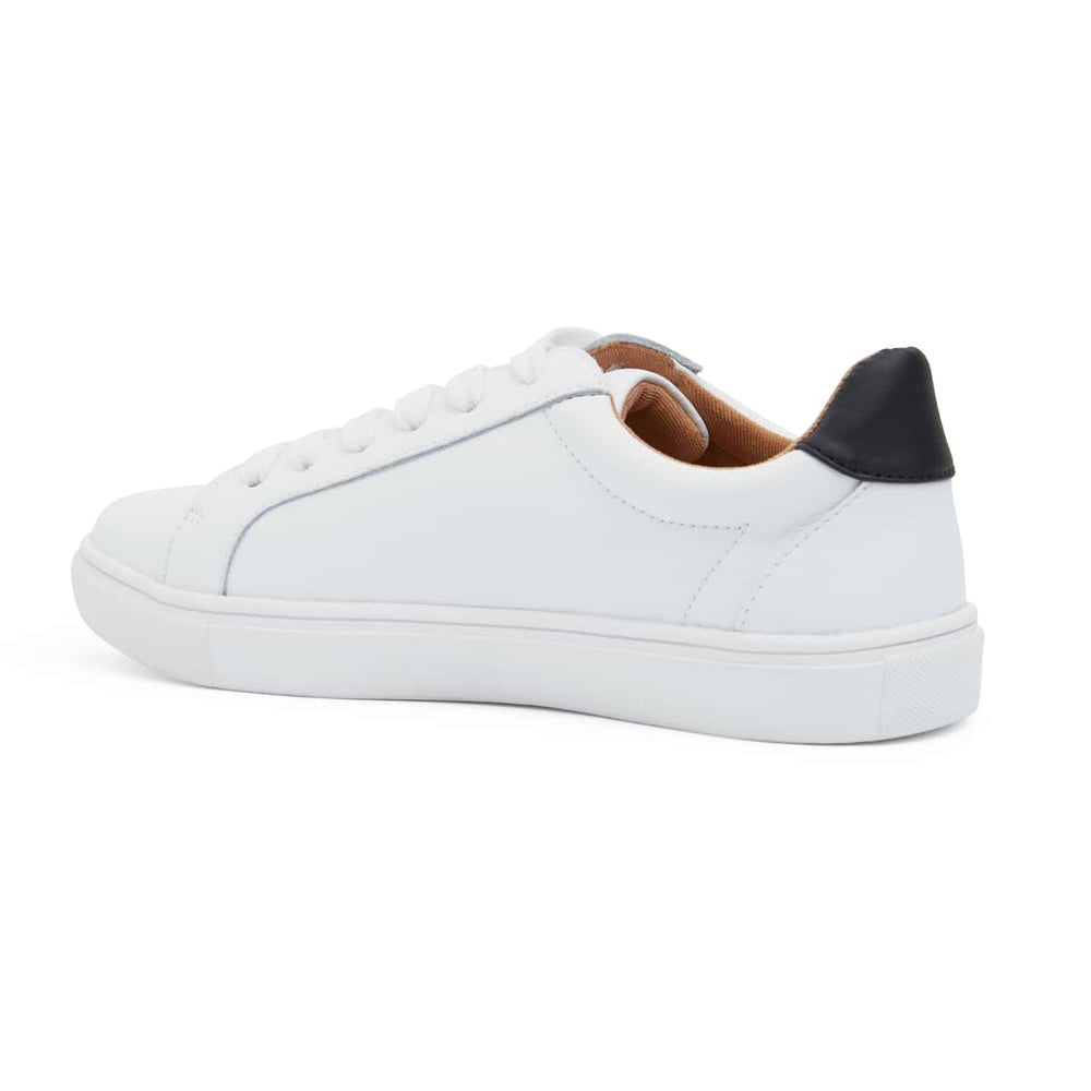 Saxon Sneaker in White And Black Leather