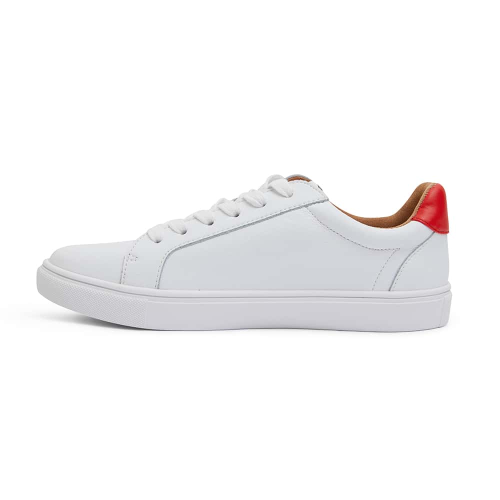 Stark Sneaker in White & Red Leather | Sandler | Shoe HQ