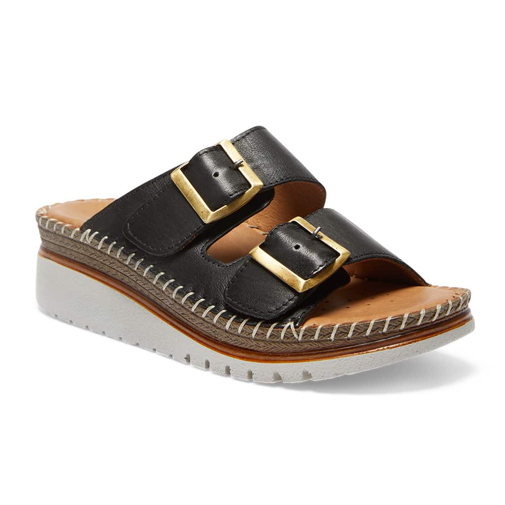 Hutch Sandal in Black Leather