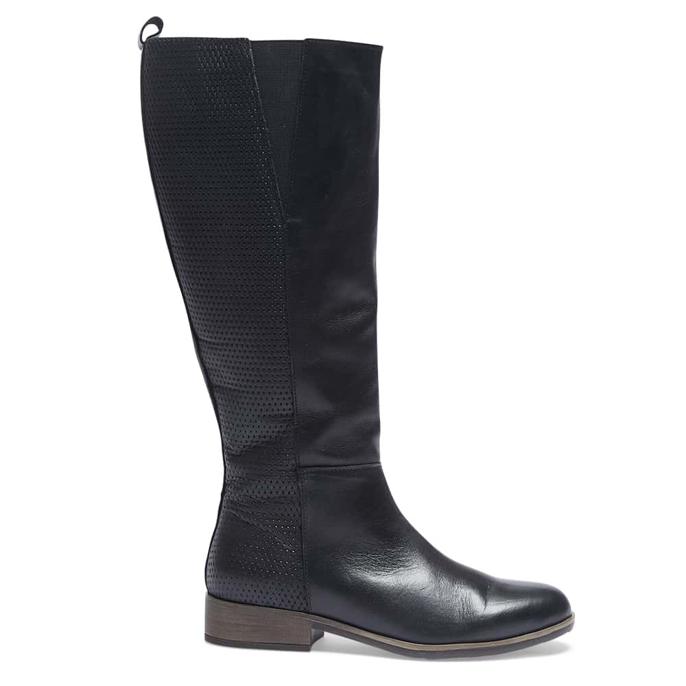 Lewis Boot in Black Leather | Wide Steps | Shoe HQ