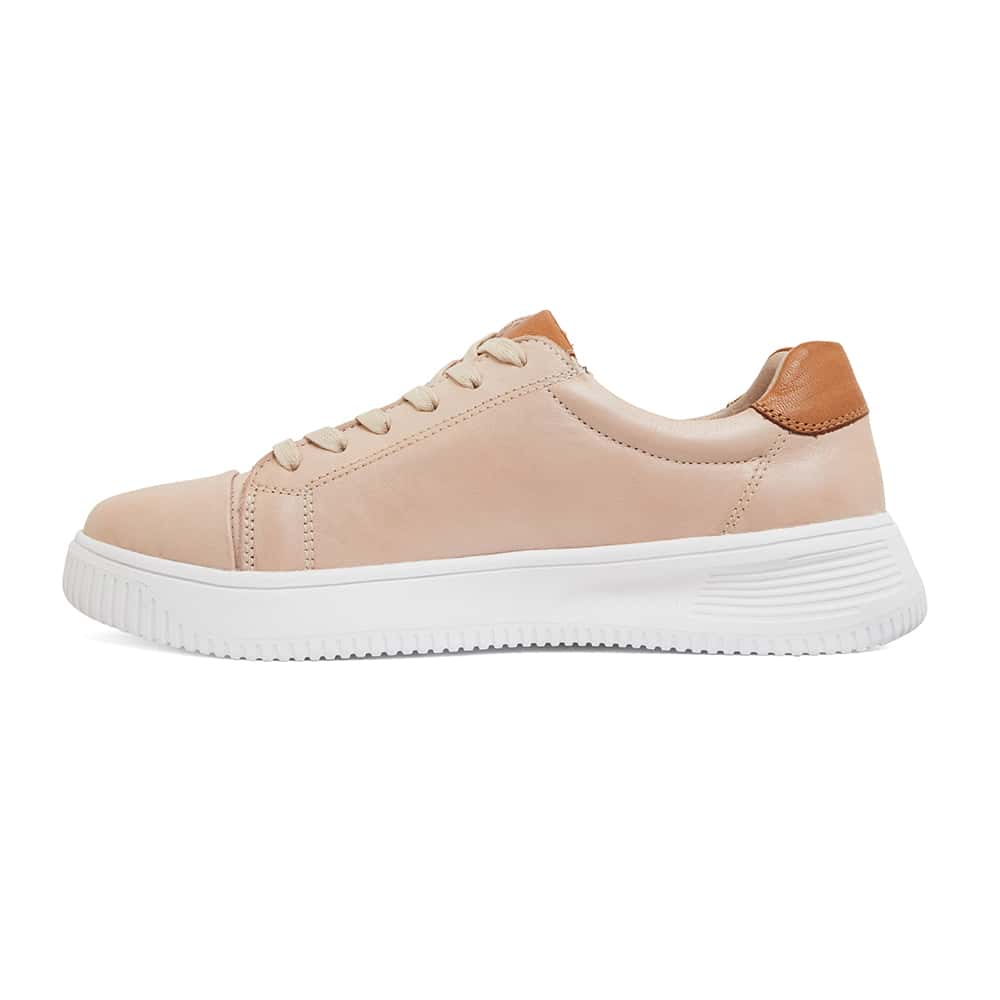 Novella Sneaker in Blush & Tan Leather | Wide Steps | Shoe HQ